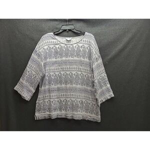 Pure Jill Hemp Cotton Blend popover Lightly‎ woven Coquette Tunic